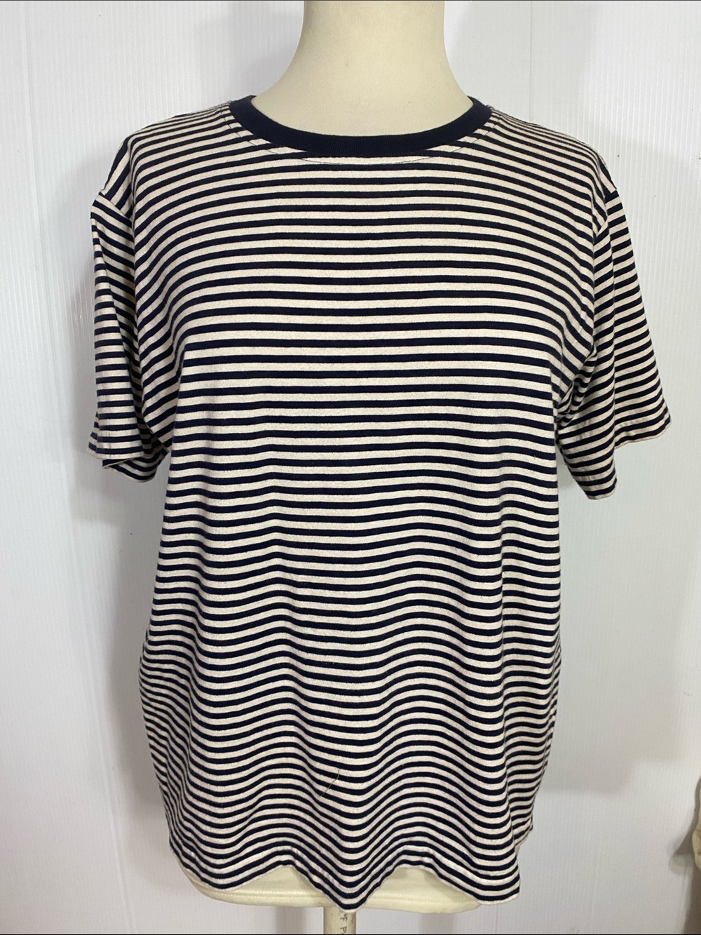 Striped Navy and White Short Sleeve Tee